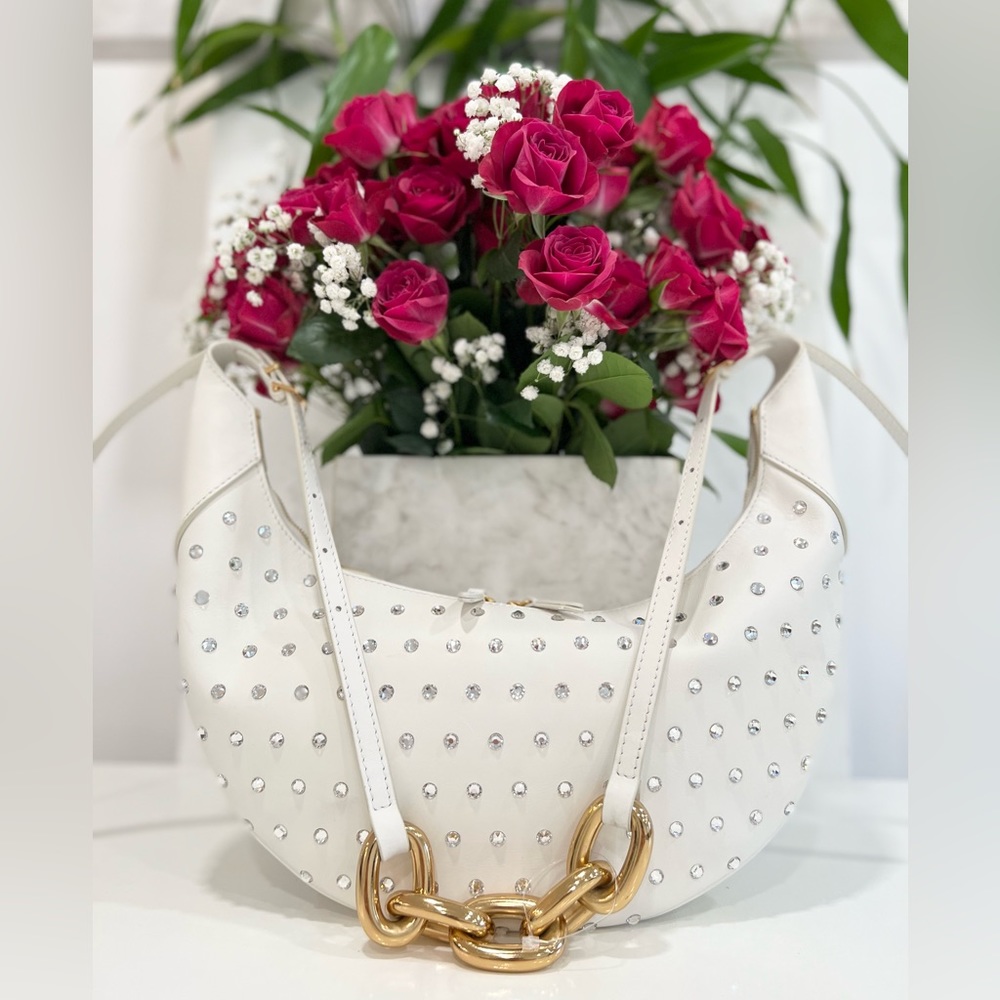 Khaite Alessia Studded Crescent Shoulder Bag - Picture 3 of 14